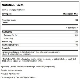 Swanson Organic Certified 100% Organic Extra Virgin Coconut Oil 16 Ounce (1 lb) (454 g) Solid Oil