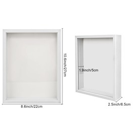 BOCHENG 3D Picture Frame 27 x 22 cm Deep Wooden Frame for Filling Photos, Medals, Souvenirs and Much More