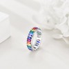 NIFUNAO Sterling Silver Rainbow Anxiety Spinner Rings Gemstone Rotatable Mood