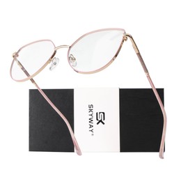 SKYWAY Women's Blue Light Blocking Glasses Stylish Computer Anti-Glare Eyewear for Digital Protection Golden Rose