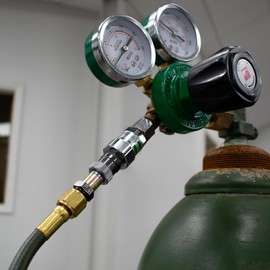 Koike Oxy-Fuel Quick Connect Regulator To Hose Coupler Set, Safe Fuel/Oxygen Disconnect, Leak-Proof Design, UL Listed (SET)