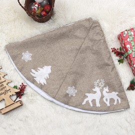 BESPORTBLE Felt Tree Blanket 122 cm Linen Christmas Tree Skirt Reindeer Tree Skirt Christmas Tree Underlay Skirt Christmas Tree Blankets Christmas Tree Rug for Christmas Decoration