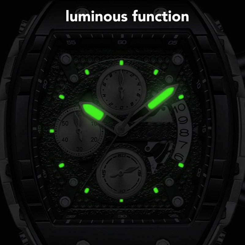 Multifunctional Men Sport Watch 30m Waterproof Rubber Strap Fashionable Digital