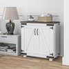 HOMCOM Modern Sideboard, Buffet Cabinet with Barn Door and Adjustable