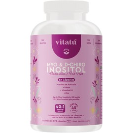 Vitatú | Myo Inositol & D-Chiro Inositol relación 40:1 con Folato + Vitamina D3 + Zinc, Suplemento Alimenticio en cápsulas diseñado para Mujeres (225 g c/u), 45 días de duración