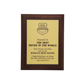 aahs!! Engraving Worlds Greatest Plaques (Best Sister in The World, Gold)