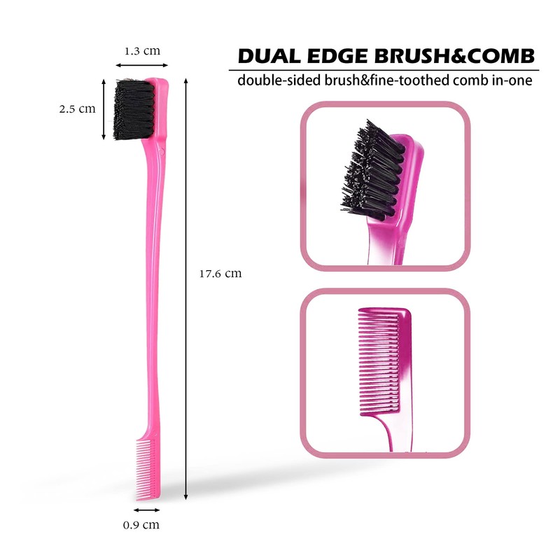 MayaBeauty Double Sided Edge Control Hair Brush Comb Combo Pack