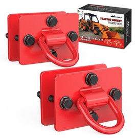 Nilight 2PCS 1/2" D Rings for Trailers Heavy Duty Trailer Tie Down Rings, Grade 70 Forged Steel Bolt-On Grab with Back Plates for Tractor Bucket RV UTV Truck MBS 12000 lbs, Red, 2 Years Warranty