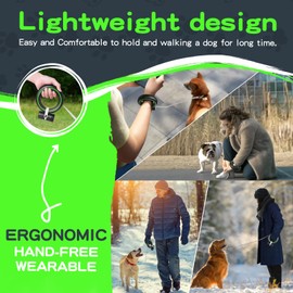 moestar UFO Retractable Dog Leash Hands Free Wearable Laisse Chien with Poop Bag Holder One-Handed Brake Pause Lock 360° Tangle Free 10 ft Strong Nylon Tape Dog Leash for Up to 66lbs Medium Small Dogs