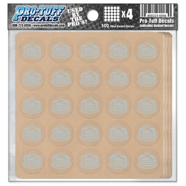 20 Mil Thick Premium Vinyl Pancake Award Decals 100 Football Reward Stickers for Helmets in Your Team Color (Silver on Clear)