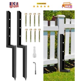 ATCWF 2-Pack 2" Fence Repair Kit - 34in Heavy Spikes for Fixing Tilted Wooden Posts