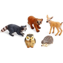 UANDME Forest Animal Figures Cake Toppers, Woodland Creatures Toy Figurines Set