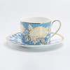 Gracie Bone China Blue Danube Breakfast Cups & Saucers, Set