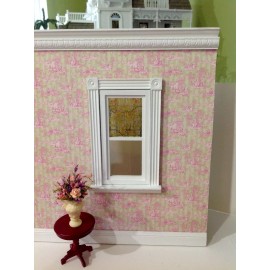 Unbranded Yellow Wisteria Vines Dollhouse Miniature Victorian Stained Glass Window  Film