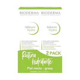 BIODERMA, BiPack Sébium Hydra, Crema Facial Hidratante Restauradora, Skincare Piel Grasa, Acción Hidratante por 24 Horas                              