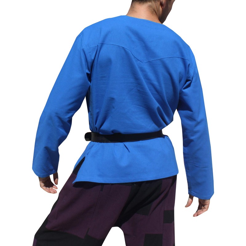 Svenine Medieval Serf Groundsman - Camisa renacentista para hombre, cuello
