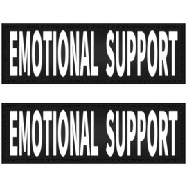 IronSeals Set of 2 Reflective Dog Vest Harness Patches, Removable Emotional Support Patches with Reflective Printed Letters for Emotional Support Therapy Dog Vest Harness Collar or Leash