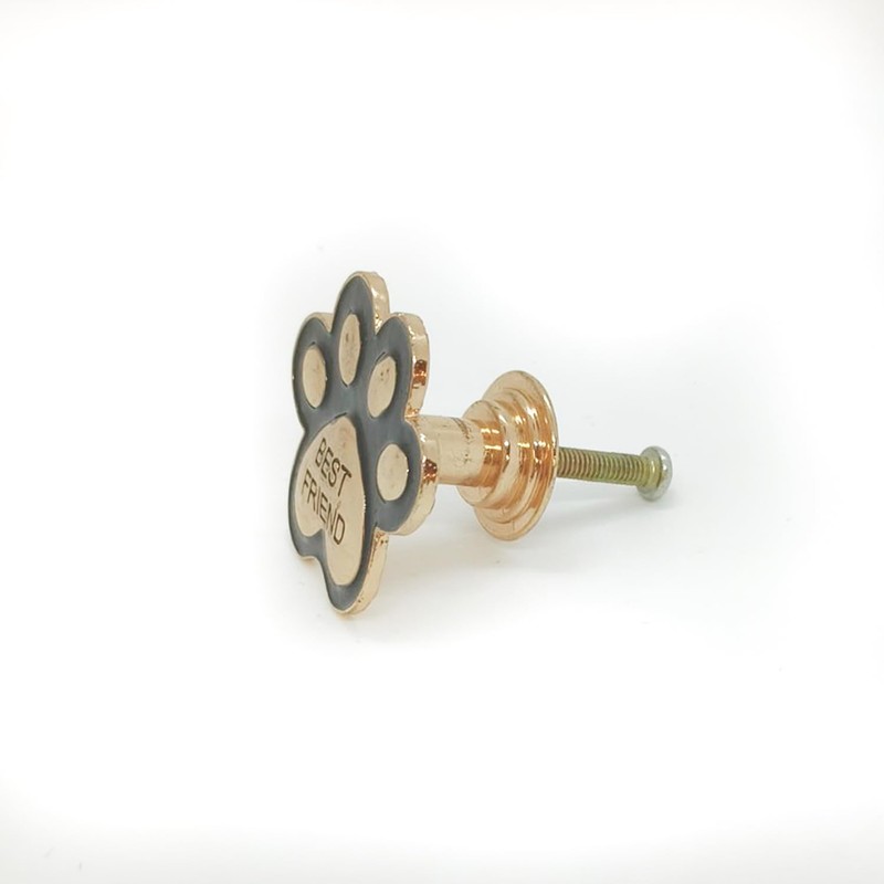 CPELLESSE 2 Pcs Dog Paw Knobs, Kitchen Cabinet Knobs Gold