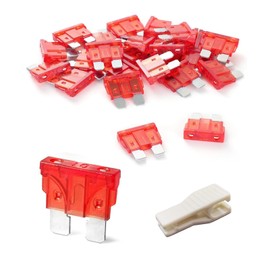 20Pcs Car Fuses - 10A Standard Blade Fuses Automotive Replacement, Car Fuse for RV Truck Motorcycle Caravan