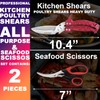 Heavy Duty Poultry Shears Seafood Scissors 2pcs set,Kitchen Shears for