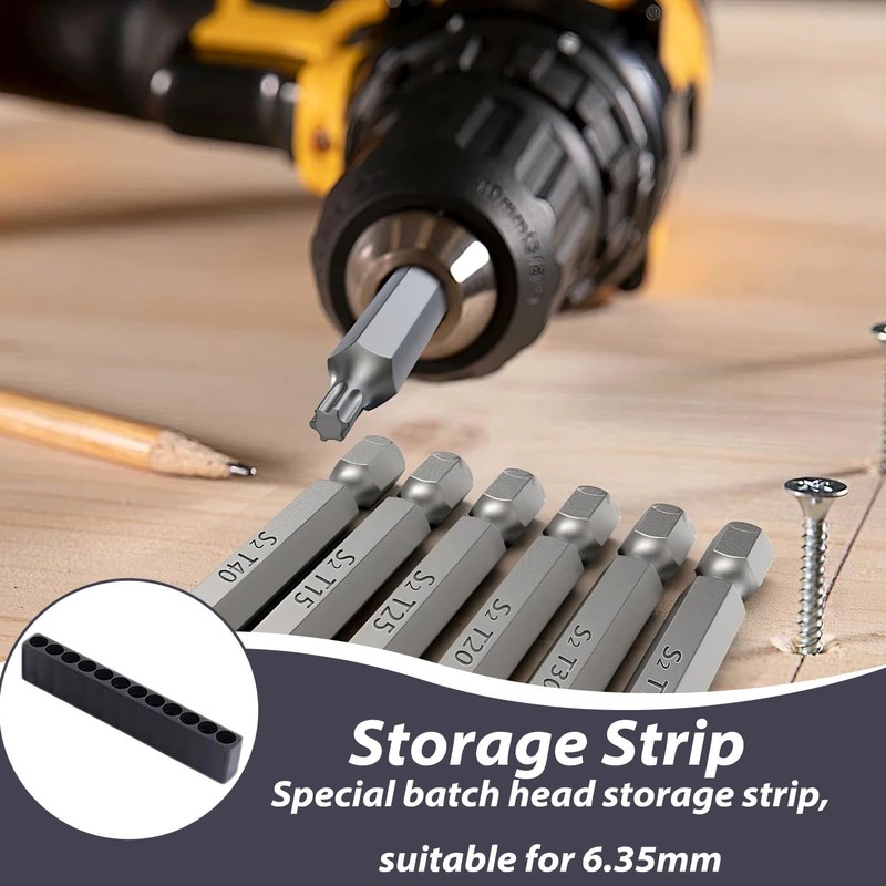 5 Pcs Hex Bit Holder,12 Holes Hex Bit Organiser,Plastic Drill