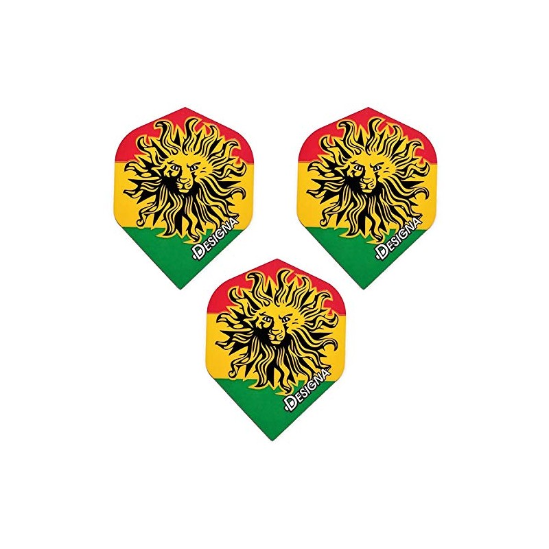Designa Vuelos de Dardos Jamaican Iron Lion Zion, 75 micras