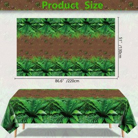 4 Pcs Forest Path Tablecloth Safari Jungle Birthday Table Cover 51 x 86 Woodland Table Cover Dinosaur Party Tablecloth for Safari Jungle Birthday Party Camping Shower Supplies Dinosaur Decorations