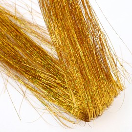 Hair Tinsel Extensions 200 Strands with Tools, Sparkling Shiny Hair Tinsel Kit, Heat Resistant Glitter Tinsel Hair Extensions for Women Girls 48 Inch (200 strands gold)