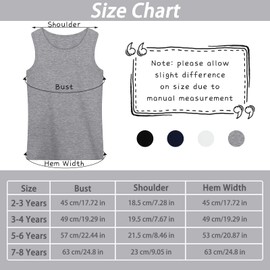 Poroka 4 Pack Toddler Tank Top Boys Cotton Tank Undershirt Kids Sleeveless Undershirts Soft Round Neck Tank Tops