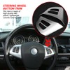 2pcs Chrome Steering Wheel Button Frame Decoration Cover Trim for