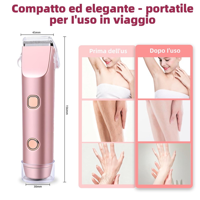 Carehabi 2 in 1 Rasoio Elettrico Donna & Bikini Trimmer
