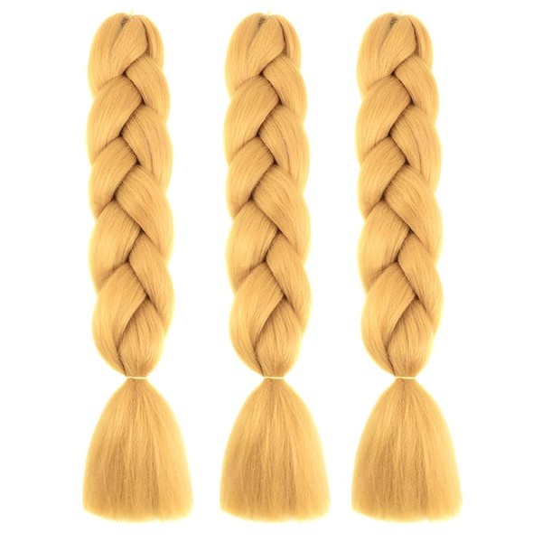 BALINGHAIR Braiding Hair Extensions Golden Brown Braids Hair Hot Water