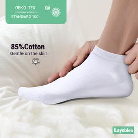 Laysblen 10 Pairs Ankle Socks for Men Women Cotton Breathable Low Cut Short Socks Classic Black White Size 4-5.5（White Gray 4-5.5）