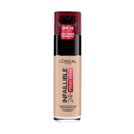 L'Oréal Paris makeup, waterproof and long-lasting liquid foundation with SPF 25, Infaillible 32H Fresh Wear makeup, No. 110 rose vanilla, 30 ml