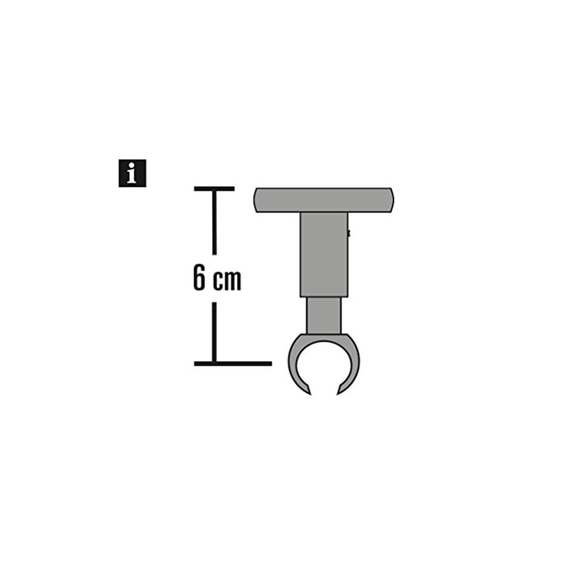 GARDINIA Ceiling Support for Curtain Rod, with Metal Mounting Plate,