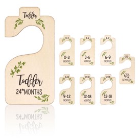 FIDWALL Wooden Wardrobe Divider for Organisation, Baby Clothes Dividers and Weekly Wardrobe Dividers, Ideal for Sorting Clothes (Baby Month)