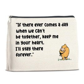 JOWMIJ Friend Gifts for Women Girls, Long Distance Friendship Gift for Best Friend Bestie Soul Sister BFF, Winnie the Pooh Makeup Bag Pooh Bear Cosmetic Bag