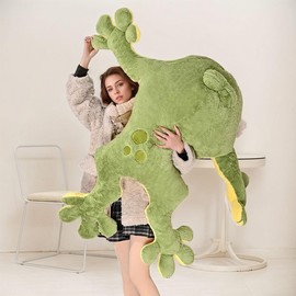 Large Frog Stuffed Animal Green Frog Plush Toy Frog Plushies Hugging Pillow Gift for Boys Girls (31.5in)
