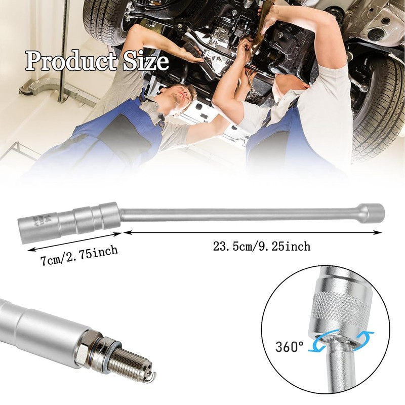 BEANPRECOY 14mm Spark Plug Socket, Swivel Magnetic Spark Plug Socket,