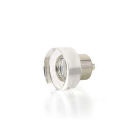 Schaub City Lights Collection 1-3/8 in. (35mm) Round Disc Glass Knob, Satin Nickel - 56-15