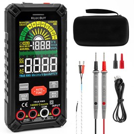 KUJOBUY Smart Multimeter, True RMS Digital Multimeter with 10000 Counts, 1200mAh Rechargeable Battery, AC/DC Voltage, Current, Resistance, Capacitance Tester for Household, Automotive, Industrial Use