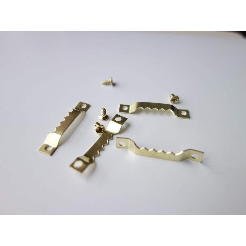 100 Pack Small Sawtooth Picture Hangers with 200 Screws Metal
