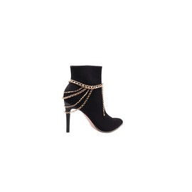 Women Western Fashion Gold Metal Boot Chain Bracelet Shoe Anklet Multi Strand Wave Charm