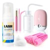 Kit Shampoo Espuma Para Pestañas Y Brocha Para Extensiones