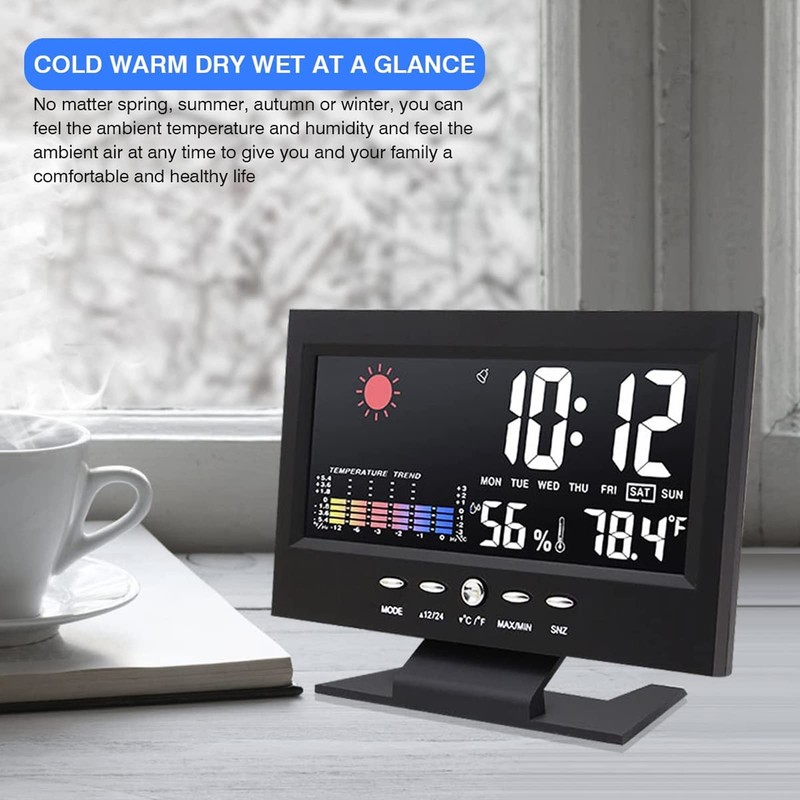 Date Weather Electronic Alarm Clock Display Abs Weather Stations Mirrors