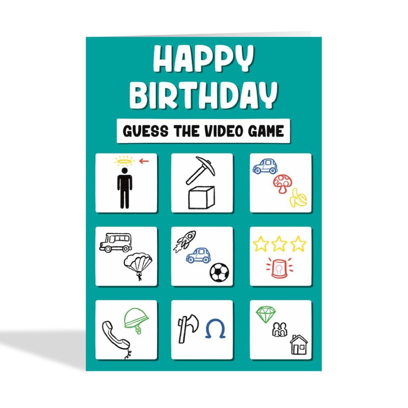 Fun Birthday Card - Guess The Video Game - Gamer