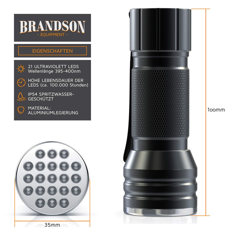 Brandson - Pet Urine Detector - LED UV Blacklight Torch