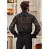 PROCOS Mens Pirate Vampire Gothic Shirt Rose Shaped Lace Shirt