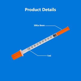 Pack of 20 1 ml Plastic Tube, 30G Plastic Multi-Purpose Measuring Tools (8 mm), Individually Packed