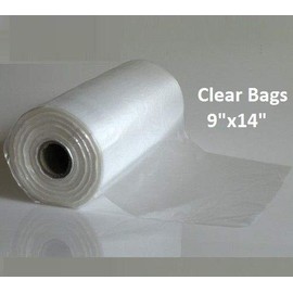 Bags on a Roll Fruit Bag and Vegetable Clear Plastic Butchers Counter Bag High Density Poly/Polythene Counter Bags (500 Clear Bags)